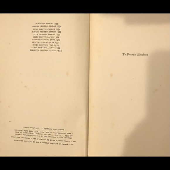 While Rome Burns by Alexander Woolcott (Hardcover). - Picture 4 of 4